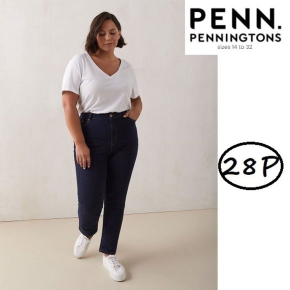 NWT   PENNINGTONS 1948 FIT STRAIGHT LEG JEANS plus size petite - Picture 1 of 4